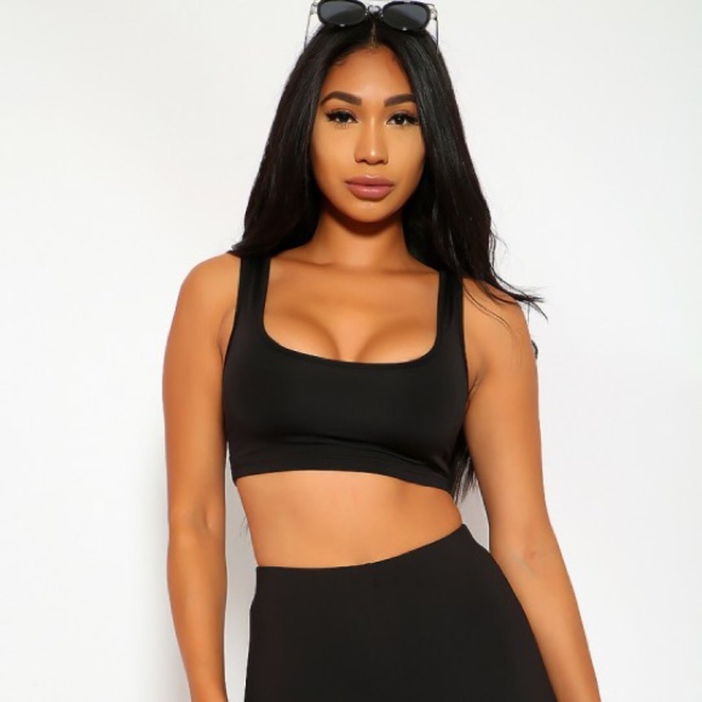 Black Two Piece Body Con Active Wear